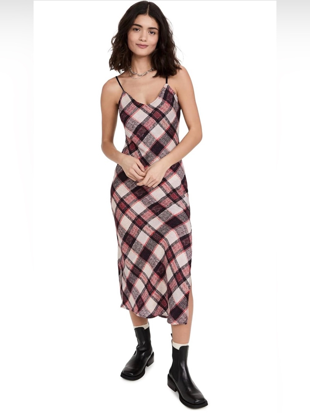 Steve Madden BB Dakota Plaid Slip Midi Strangelove Dress